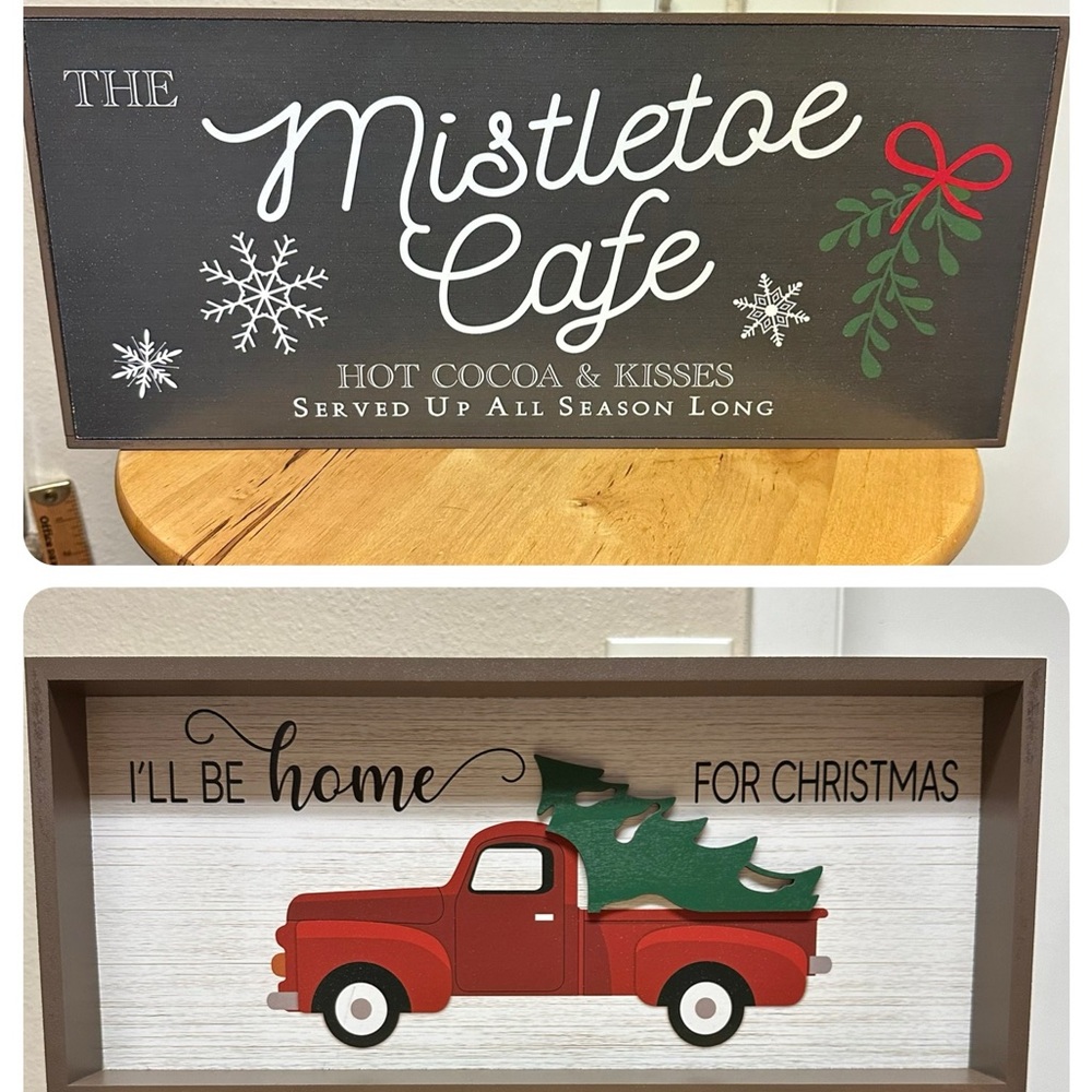 Reversible Christmas Mantel Sign